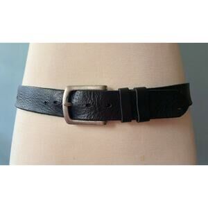 Heavy Duty Distressed Black Leather Belt Mens sz 44